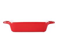 Plat à four en céramique 15,2 oz avec doubles poignées, plat lasagne nordique pour rôtir, cocotte au four, pour riz et ailes de poulet, lave-vaisselle et micro-ondes, rouge, 8,6 x 6,3 x 1,9 in