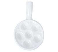 Plat à four en céramique en forme d'escargot avec 6 alvéoles, résistant au four, pouvant servir de plat de service pour les escargots, lavable au lave-vaisselle, 18,9 x 11 x 3,8 cm, pour un usage culi