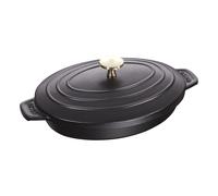 Plat à four en fonte avec couvercle noir 23 x 17 cm Staub