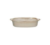 Plat à four en grès beige, résistant, glacé, forme organique - Pomax, Ascoli - 35x23x8 cm