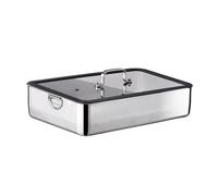 Plat à four en inox avec couvercle transparent 36 x 25 cm Inoxriv