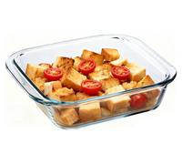 Plat à four en verre de 1,8 litre, mini-plat à four transparent avec poignée, plat à four résistant à la chaleur, plat en verre pour le petit-déjeuner, la cuisson du poisson, saladier – 24,5 x 21,9 x