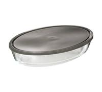 Plat à four ovale en verre avec couvercle 35 x 24 cm - Five