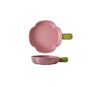 plat à four Plaque de cuisson en céramique haute qualité avec poignée, utilisable for micro-ondes, assiette à salade fruits plaque à pâtisserie(Pink)