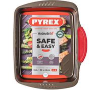 Pyrex - Asimetria - Plat à Four Rectangulaire en Métal Anti-Adhésif 30x24 cm