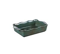 Plat à four rectangle Ely 36x21x8 cm vert - - Vert - Porcelaine