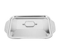 Plat à Four Rectangulaire en Acier Inoxydable, Grand Format | Four et Grill, Design Profond Anti-débordement, Chauffe Uniforme, Passe au Lave-vaisselle, Argenté