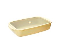 Plat à four rectangulaire en verre borosilicate avec couvercle Crème 3,6 L Pebbly