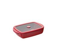 Plat à four rectangulaire en verre borosilicate avec couvercle Grenat 0,8 L Pebbly