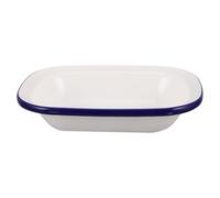 Plat à Four Rectangulaire pour Gâteaux Maison en Métal Émaillé Blanc | Surface Lisse Antiadhérente, Nettoyage Rapide, Format Haut pour Lasagnes et Gratins, Service Élégant Directement au Four