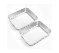 Plat à four rectangulaire profond 2 pièces, 23 x 17 x 5 cm, moule à lasagne et gâteau, inox, lave-vaisselle
