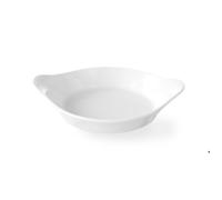 HENDI Plat à four, rond, plat à micro-ondes, 185x152x(H)40mm, porcelaine, blanc cassé