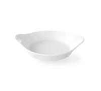 HENDI Plat à four, rond, plat à micro-ondes, 185x152x(H)40mm, porcelaine, blanc cassé