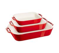 Plat à four, set de 3, rouge, céramique, Staub