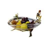 Plat à fruits Assiette à fruits en verre cristal moderne simple plateau à bonbons transparent créatif sur pied moderne plat profond pudding trifle dessert bol de service plat salade de fruits bol déco
