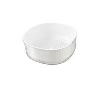 Plat à fruits Assiette de fruits, panier à Double Drainage, bassin de vaisselle domestique, assiette de collation, assiette de bonbons, assiette de fruits blanc/vert Decorative Bowl(White_Medium)
