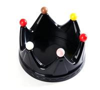 Plat à Fruits de Luxe en Forme de Couronne avec Fourchettes, Plateau à Collation élégant pour le Salon ou les Fêtes, en Plastique 7,87x4,25 Pouces (BLACK)