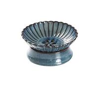 Plat à fruits Plateau de Drainage en céramique Vintage, salon, grand plateau de fruits secs, plateau de collation, plateau de fruits bleu blanc Decorative Bowl(Blanc)