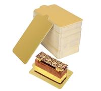 Plat à Gâteau Or, 100 Pièces Supports à Gâteau Rectangulaire en Carton Plaque de Carton de Gâteau de Mousse de Petit Gâteau Plateaux à gâteaux pour des Tartes Salées ou des Petits Fours, 9x5cm