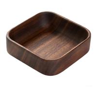 Plat à goûter en bois empilable pour cuisine 20 cm (A) | Bol rond de 12,5 cm, solide pour noyer américain, bords lisses polis à la main, rangement empilable, grain naturel