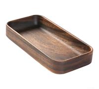 Plat à goûter en bois empilable pour cuisine (D) 20 cm | Bol rond de 12,5 cm, solide pour noyer américain, bords lisses polis à la main, rangement empilable, grain naturel