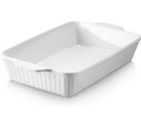 Plat à gratin, 36 x 23 cm, en faïence, grand plat à lasagnes profond, plat à gratin avec poignées, résistant au four et robuste, plat à lasagnes, cadeau pour la fête des Mères, cadeau de Noël