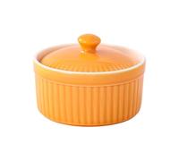 Plat à gratin avec revêtement en céramique et couvercle pour soupe, œufs et desserts, micro-ondes et ustensiles de cuisine, résistant à la chaleur