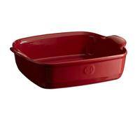 Emile Henry Plat à four en céramique carré Quadra EH342050 28 x 23 cm Rouge Grand Cru