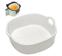 Plat à gratin en céramique 650 ml, plat à gratin carré, plat à gratin 18 cm, plat à gratin en céramique avec poignées pour lasagnes, viande, légumes, compatible avec friteuse à air chaud, four et micr