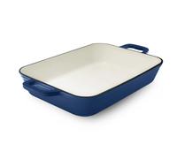 Plat à gratin en fonte émaillé grand feu 3,2 l, bleu