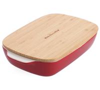 Plat à gratin en grès KitchenAid avec couvercle, revêtement antiadhésif en céramique, lavable au lave-vaisselle