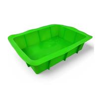Plat à gratin en silicone XXL (vert) pour lasagnes, gratins, gâteaux, brownies. Antiadhésif, sans BPA. Dimensions : 30 x 20 cm. Moule rectangulaire, moule à pâtisserie, moule en silicone