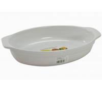 Plat à gratin ovale en céramique blanche, dimensions 30x18x5,5 cm