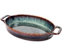 Plat à gratin ovale en porcelaine, 1,6 litre, pour lasagnes, avec poignées, pour la restauration et les réceptions