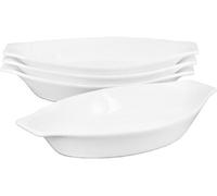 Plat à gratin ovale en porcelaine avec poignées en céramique blanche 16,5 x 8,6 x 2,5