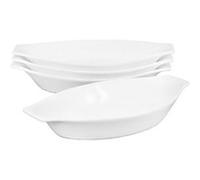 Plat à gratin ovale en porcelaine avec poignées en céramique blanche 26 x 14,1 x 3,5