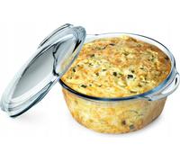 Plat à gratin - Plat à gratin - Volume 2,15 l - Avec couvercle - Rond - Va au four - Petit