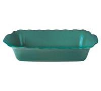 Plat à gratin rectangulaire en céramique, émaillé, vert, 1,4 litre