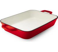 Plat à gratin rectangulaire en fonte émaillée Grand Feu 3,2 l, rouge