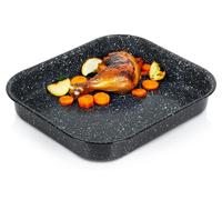 Plat à gratin rectangulaire - Moule à pâtisserie - 3 litres - Métal - 29,5 x 26 x 4,5 cm - Noir