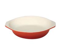 Vogue Plat à gratin rond orange 400 ml, 150 (diamètre) mm, orange et crème, fonte émaillée, compatible induction et toutes sources de chaleur, GH316