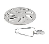 Plat à Huîtres en Acier Inoxydable Argenté Clip | Forme Coquille, Compartiment Central pour Sauce, Bords Lisses et Surface Fine, Service pour Conch