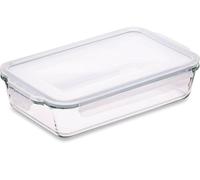 Plat à lasagnes en verre avec couvercle hermétique à fermeture à pression - Grand plat de cuisson rectangulaire - Passe au four - Sans BPA, passe au micro-ondes, au congélateur et au lave-vaisselle -