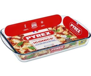 Plat à Lasagnes PYREX, Rectangulaire, Verre Borosilicate, 40 x 27 cm, Résistant -40°C à +300°C