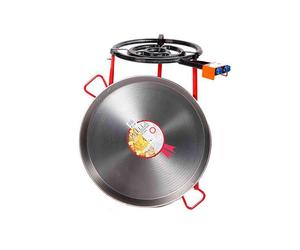 Plat à Paëlla D70 cm sur trépied et réchaud Ibiza en acier émaillé La Ideal