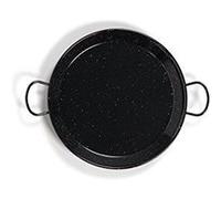 VAELLO - Plat à Paella en Métal Émaillé - Plat de Cuisson Résistant - Accessoire Cuisine Extérieure Facile à Nettoyer - Poêle à Paella à 2 Poignées, Ø 46 cm