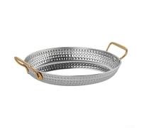 Plat à paella ovale pour cuisinière 16 cm (argenté) | Finition en acier inoxydable poli, matériau résistant à la rouille, présentation élégante, construction pendant des années