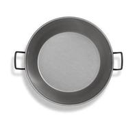 VAELLO - Plat à Paella Haut en Métal - Plat de Cuisson Résistant, Accessoire Cuisine Extérieure Facile à Nettoyer - Poêle à Paella à 2 Poignées, Ø 36 cm, Argenté.