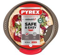 Pyrex – Plaque à pizza Asimetria 32 cm – Acier carbone, fond texturé, antiadhésive sans PFAS