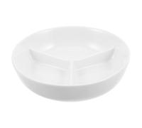 Plat à Portions Contrôlées en Céramique, 3 Compartiments, Blanc | Usage Polyvalent, Compatible Micro-ondes et Résistant à Chaleur, pour Légumes et Collations, Design Élégant